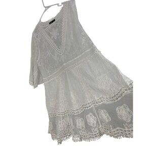 New Shein White Sheer Lace Swim Cover-Up Dress A-Line OS RAA10430